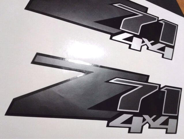 Z71 4x4 decalcomanie adesivi silverado chevrolet camion chevy NERO OPACO (set)
