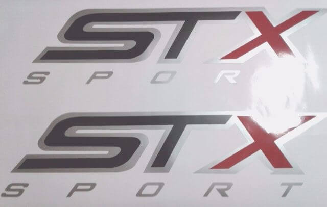 Set Adesivi Decalcomanie Laterali Sportive STX per Camion - Nero Opaco Grigio
