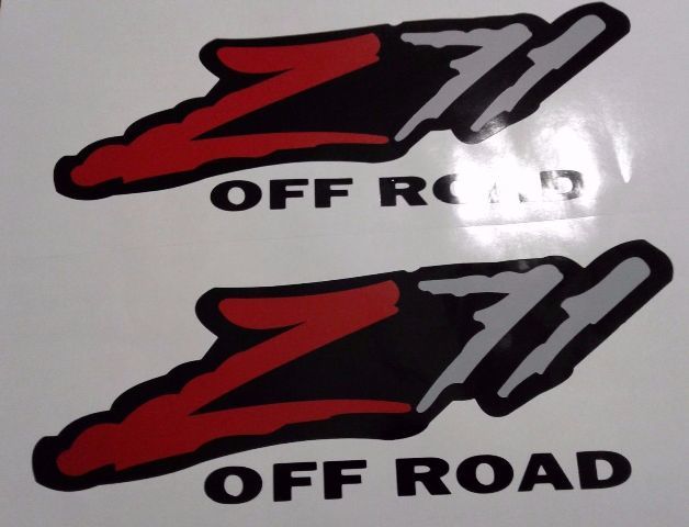 Z71 Off Road Stickers Decalcomania, Silverado Tahoe GM Sierra (Set)