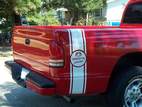 Kit di Adesivi Laterali Posteriori a Strisce Rally per Dodge Dakota Sport
