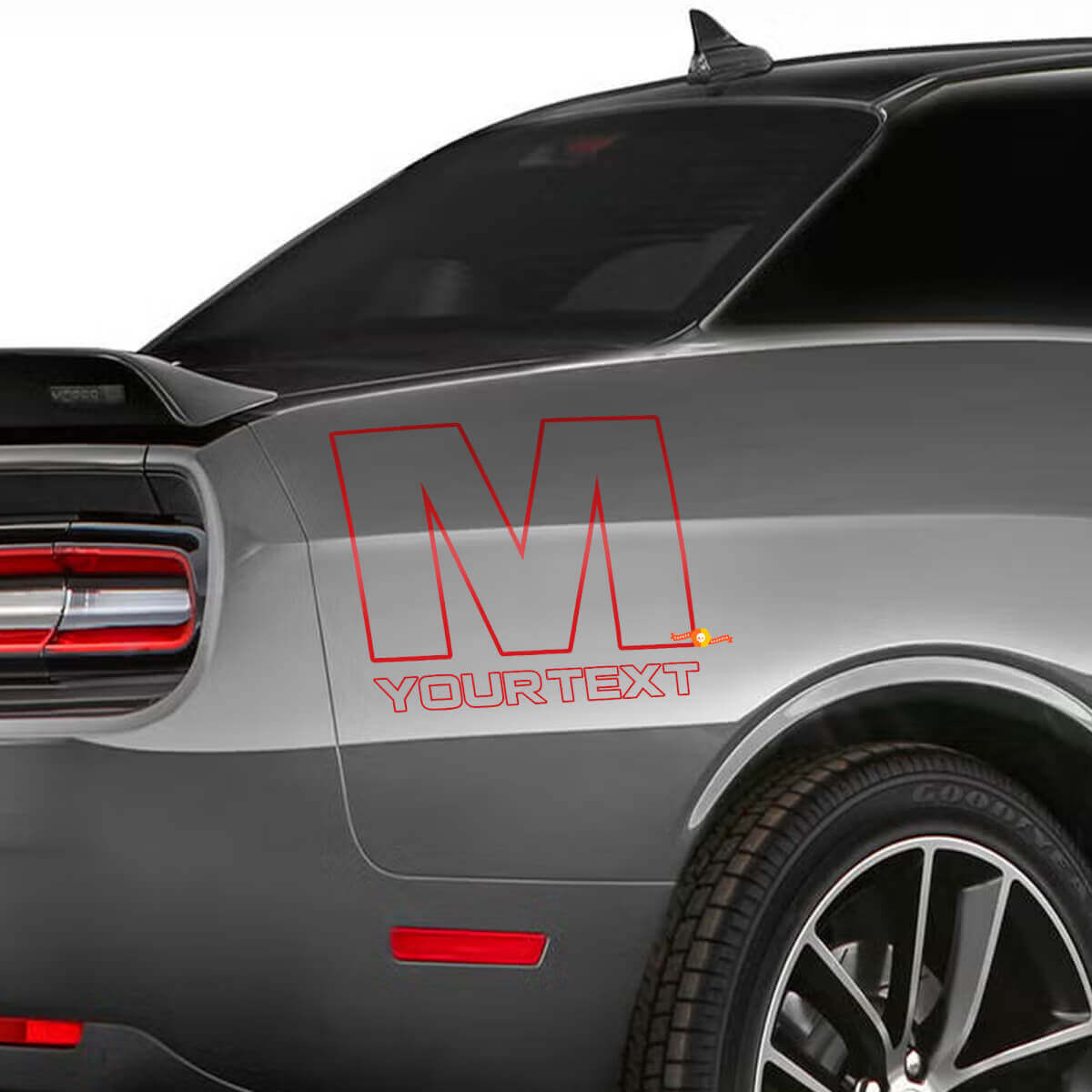 Adesivo in vinile posteriore con logo Mopar M per Dodge Challenger