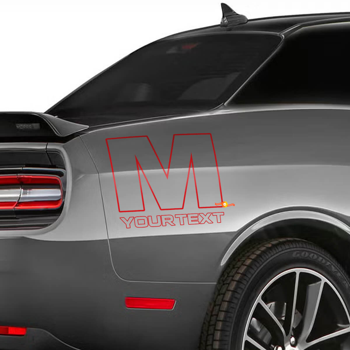 Adesivo Vinile Posteriore Logo Mopar M per Dodge Challenger