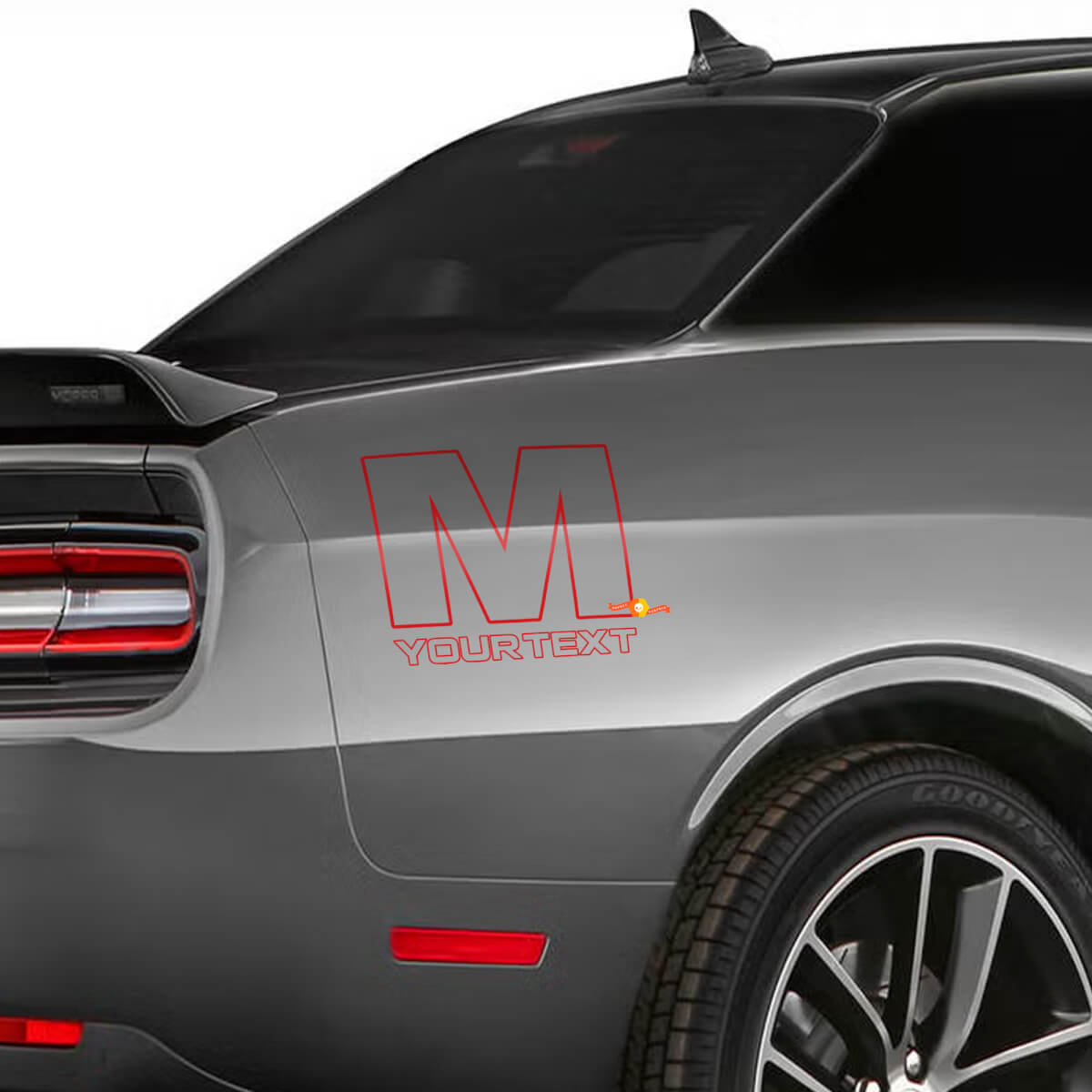 Adesivo Vinile Logo M Mopar Posteriore Laterale 2 per Dodge Challenger