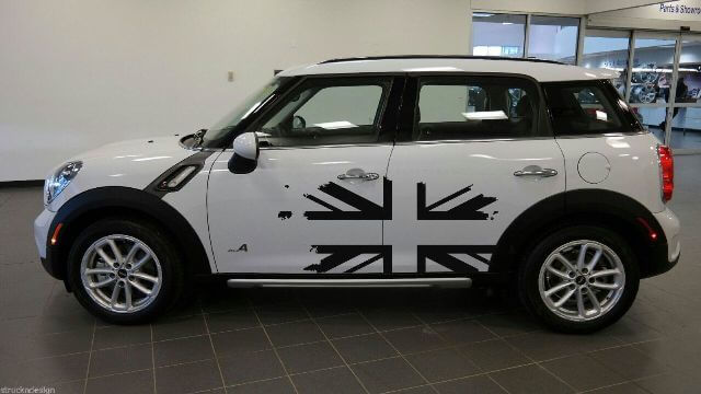 Bandiera del Regno Unito British Mini Cooper Graphic Decal Sticker Distressed Truck Vehicle Vinyl