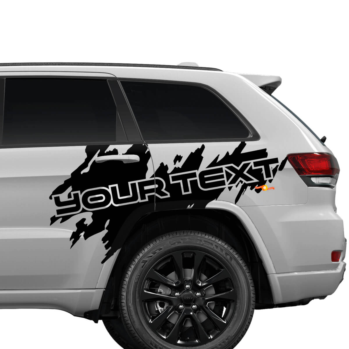 Adesivo in vinile personalizzato con spruzzi per la portiera posteriore laterale per Jeep Cherokee Trailhawk