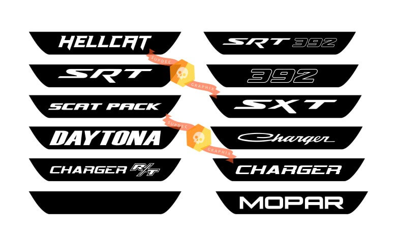 Dodge Charger Taillight Accent Decal 2015+ Hellcat Scat Pack Mopar SRT 392 Scatpack