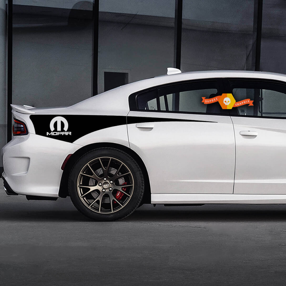 Adesivo in Vinile a Strisce Stile Mopar per Fiancata Dodge Charger 2015-2017