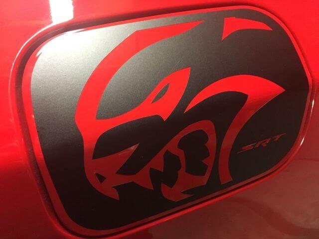 Dodge Charger HELLCAT SRT Gas Door Vinyl Overlay 2015+ Adesivo decalcomania Hemi Mopar