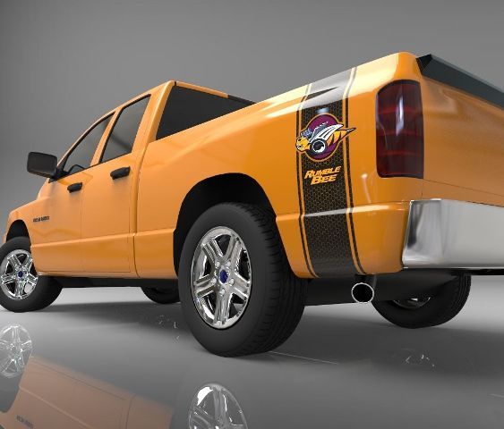 1500 2500 Camion Bed Side Stripe Rumble Bee Ram Dodge Vinile Adesivo Decalcomania a nido d'ape 021
