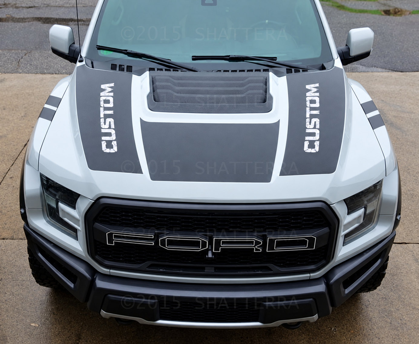 Pannelli personalizzati doppi oscuranti Adesivo in vinile per cofano Ford F-150 2017