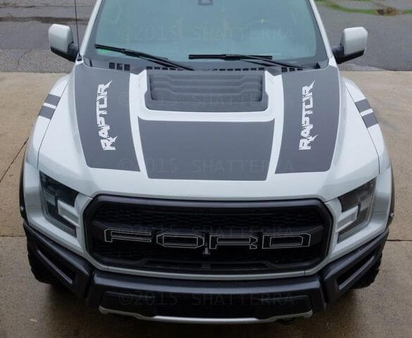 Doppia Striscia in Vinile Grafica Cofano Predator Svt Rph-003 Adesivo per Ford F-150 Raptor