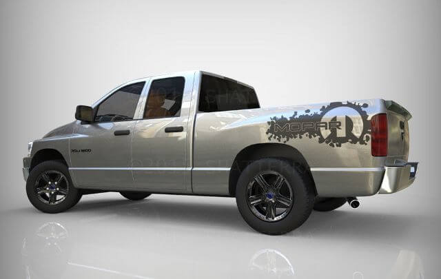 Dodge Ram 1500 2500 3500 Decalcomania in vinile Racing Sticker Stripe Hemi Mopar 5.7L DS046