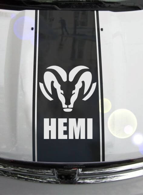 1500 2500 3500 Ram Truck Hood Stripes Vinyl Decal Sticker Graphic DH-004B
