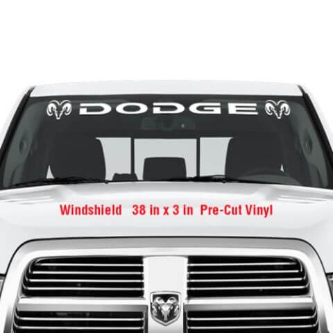 DODGE Parabrezza Decalcomania in vinile Adesivo Grafico Decalcomanie Camion RAM Hemi Logo