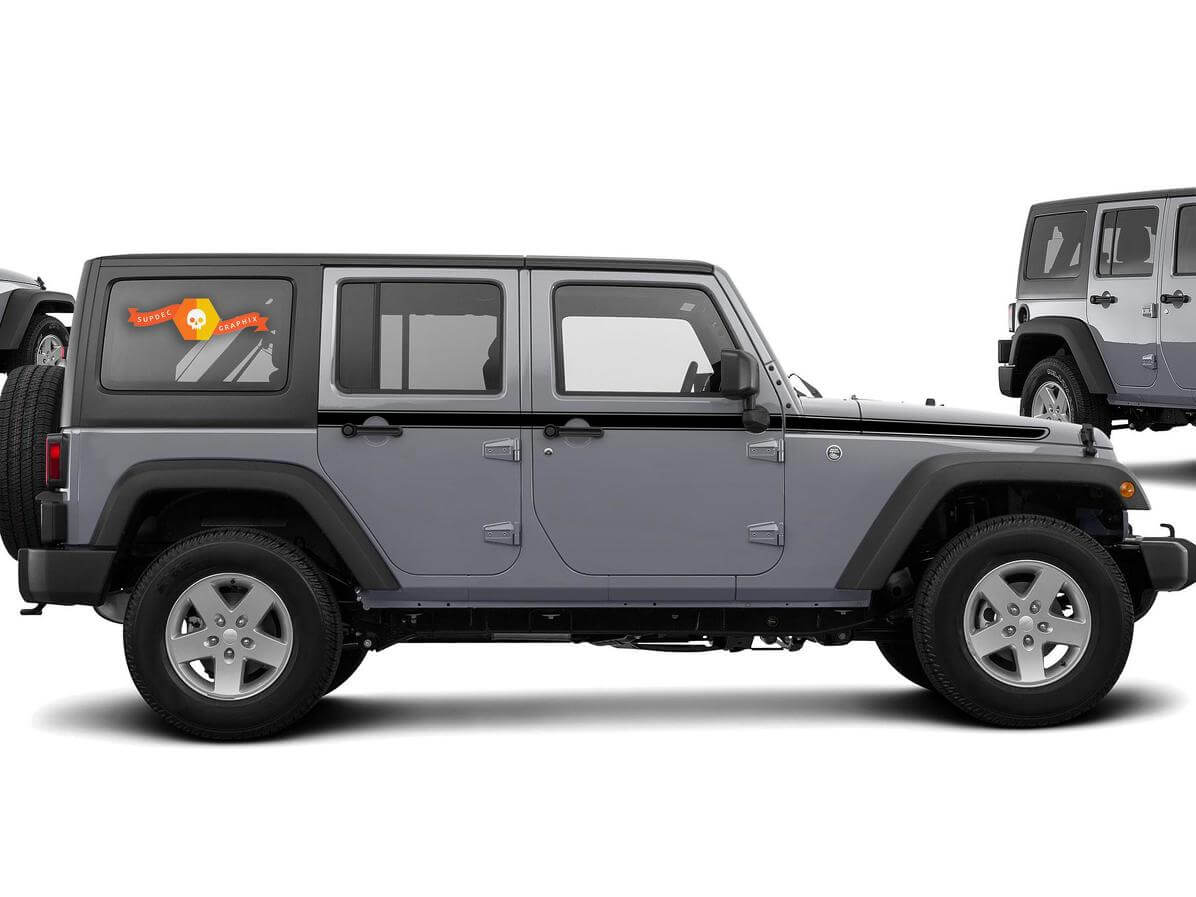 Kit adesivi laterali a strisce Rubicon Recon Chief per Jeep Wrangler JK JKU
