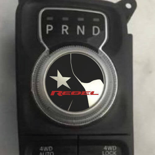 Adesivo in Vinile con Manopola del Cambio Rebel della Bandiera del Texas per Dodge Ram
