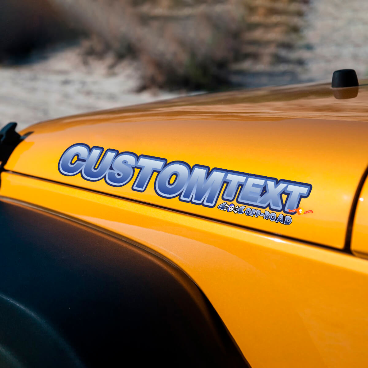 Adesivi in Vinile con Scritta 4x4 Off Road Stile Pirata per Cofano Jeep Wrangler