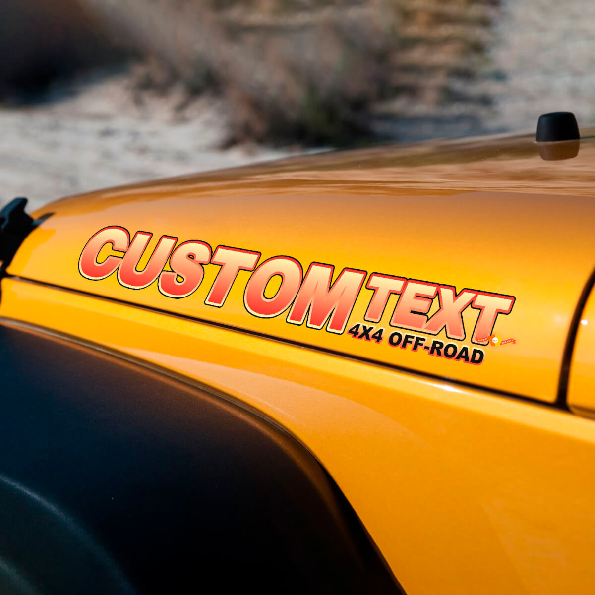 Adesivi in Vinile con Scritta 4x4 Off Road per Cofano Jeep Wrangler