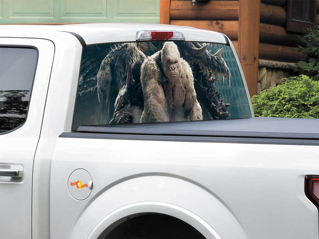 Rampage George Movie 2018 Adesivo per finestrino posteriore Pick-up Truck SUV Auto di qualsiasi dimensione