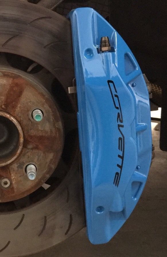 Set di 6 adesivi per decalcomanie in vinile per pinze freno curve Corvette C7 per alte temperature
