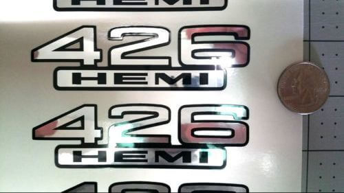 Kit decalcomanie cromate e nere 426 Hemi per parafango per Dodge