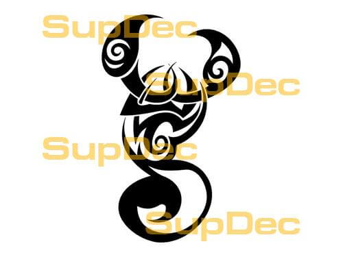 Adesivo murale per finestra da bagno in vinile Scorpion Art #9
