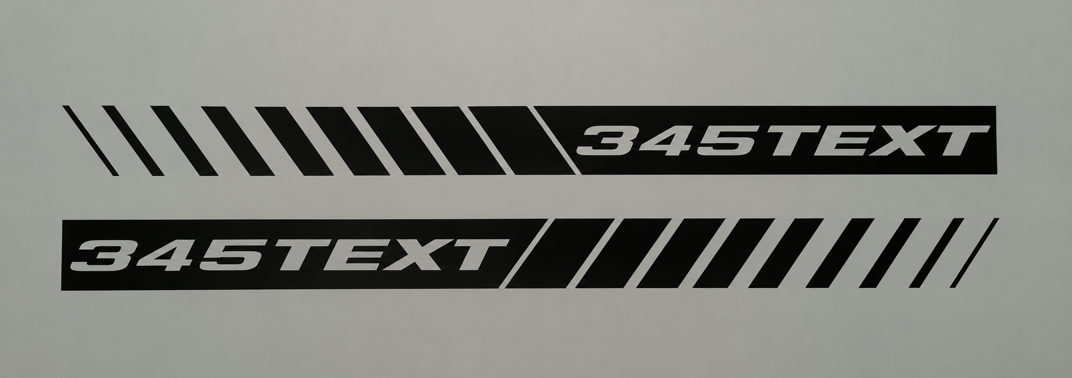 345 Hemi SRT8 Style Custom TEXT Strobe Pair — Adesivo in vinile (cofano) per Dodge Charger
