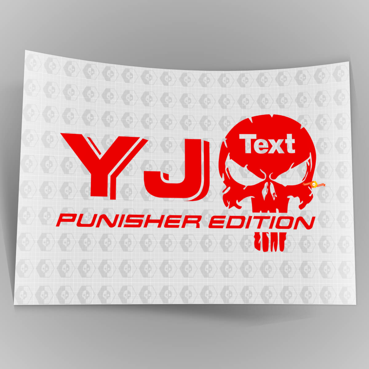 Adesivo in Vinile Personalizzato Edizione Punisher Coppia per Jeep YJ