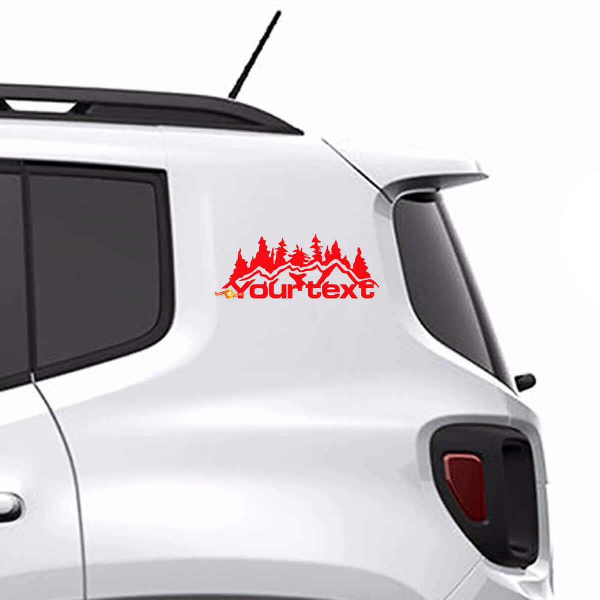 Adesivo in Vinile Personalizzato Montagne Foresta Grafica 2 per Jeep Renegade