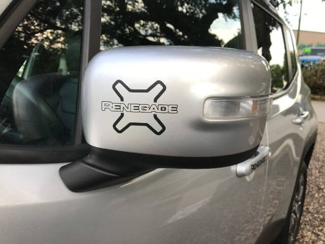 2pcs RENEGADE Vinile Specchio Decal Sticker Grafico JEEP RENEGADE Tipo1