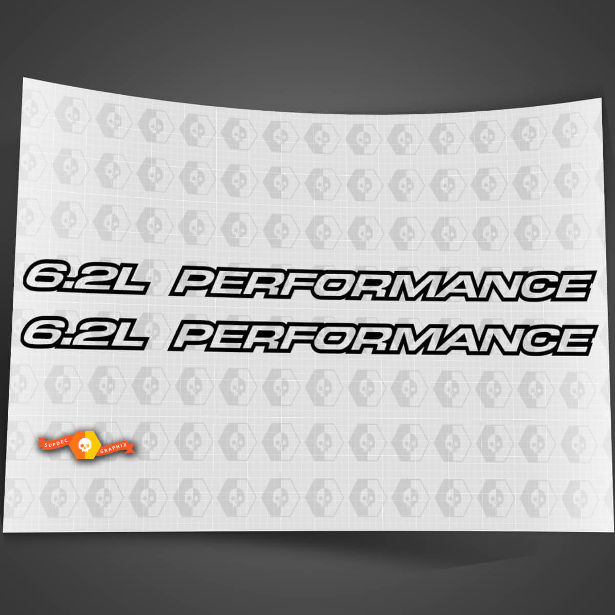 La serie Performance Outline da 6,2 litri si adatta alle decalcomanie adesive per cofano in vinile Chevy 1500, 2500

