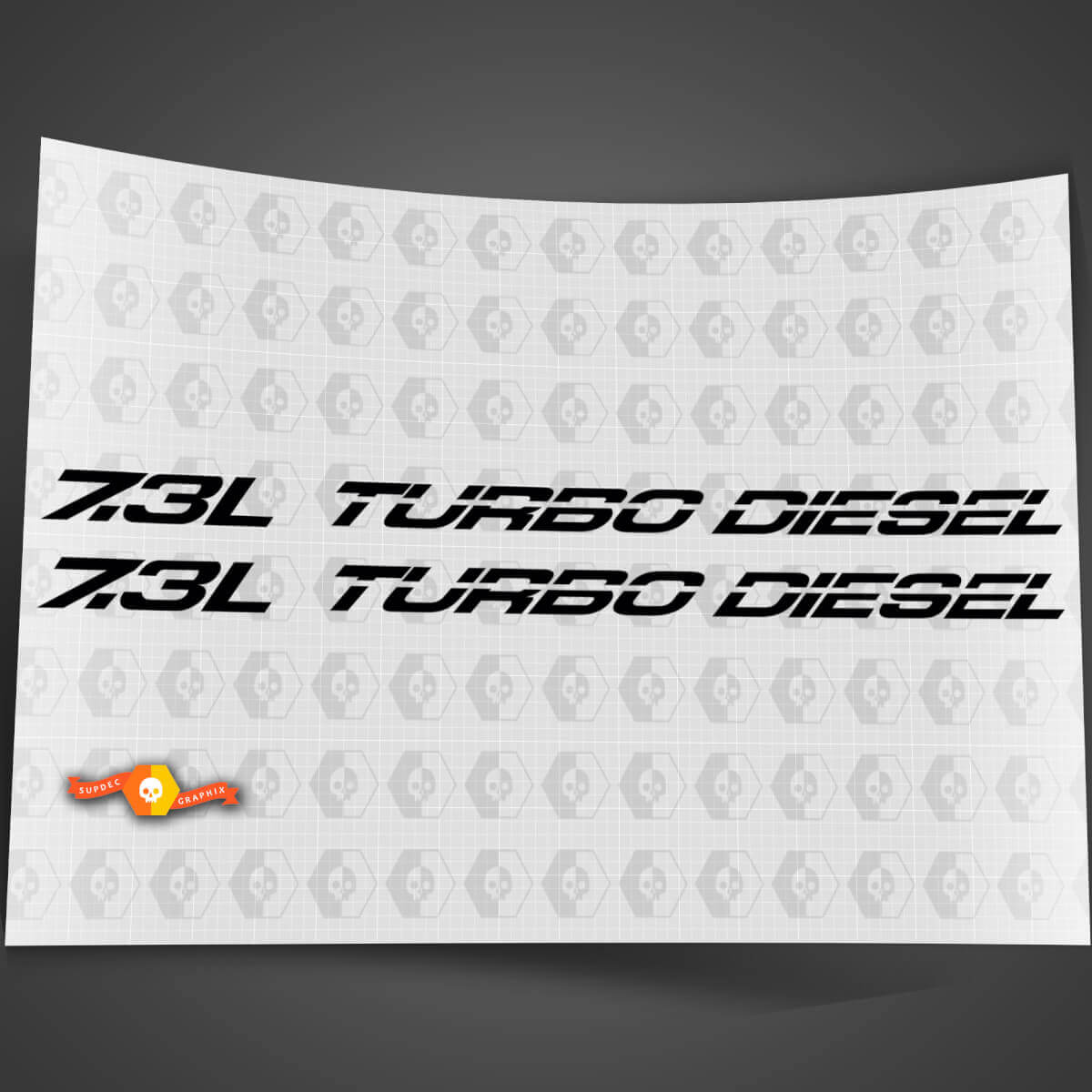 Set di decalcomanie in vinile per cofano 7.3L Turbo Diesel per Musclecar F-250/350