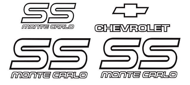 Monte Carlo SS 87 88 Restauro Decalcomanie in vinile Adesivi Kit Chevy Graphic