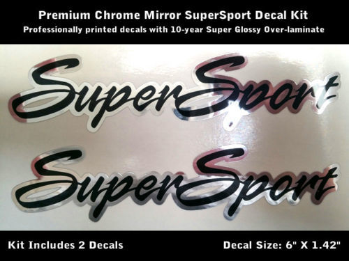 SuperSport Camaro SS Decalcomania Kit Chrome Black Cappuccio da 6 pollici Scoop 0078