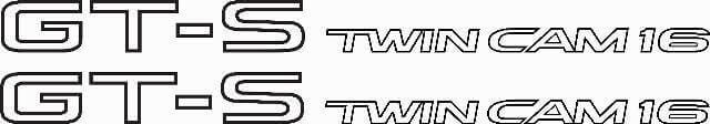 Set Adesivi in Vinile Contorno Laterale GT-S Twin Cam 16 per Toyota Corolla AE86