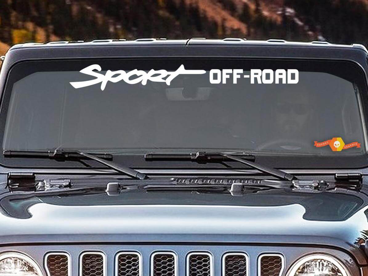 Adesivo in Vinile per Parabrezza Sport Off Road per Jeep Wrangler