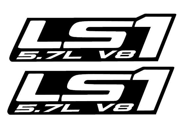 LS1 - Decalcomanie in vinile - Due -Black- Chevy Camaro Corvette Trans Am Ls LSX Swap 5.7L