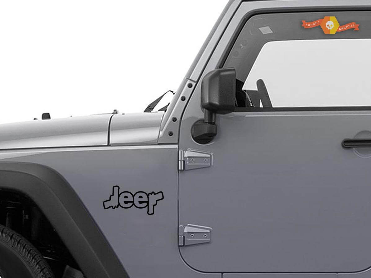 Adesivo vinilico a contorno stile pistola per Jeep Wrangler Cherokee Renegade