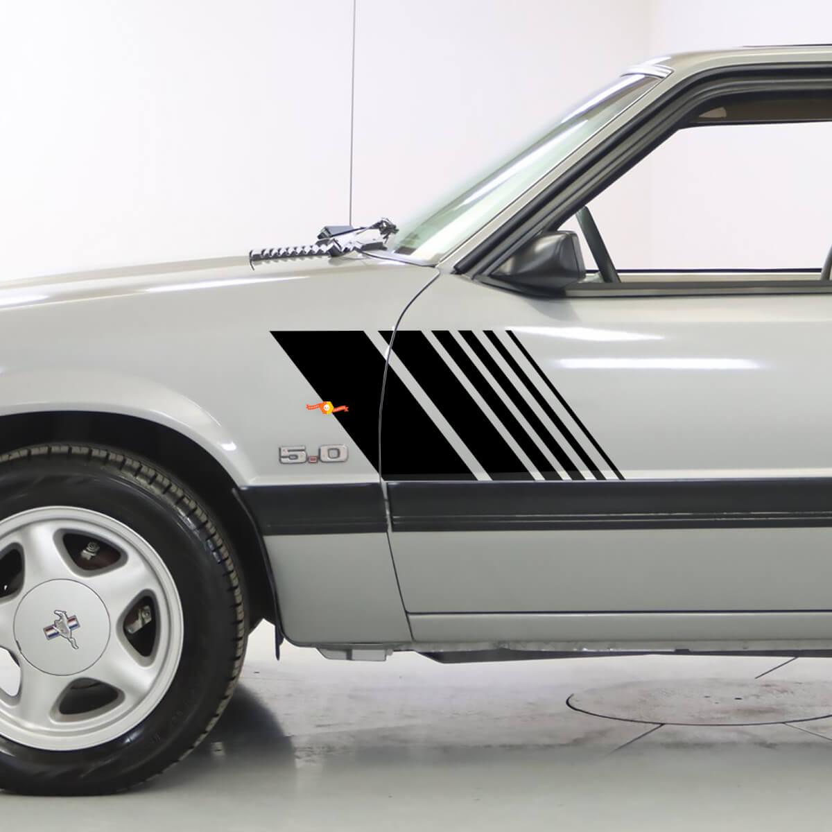 1979-1993 Ford Mustang Mustang Stripes laterali Strobo adesivi per le decalcomanie Kit 79-93
