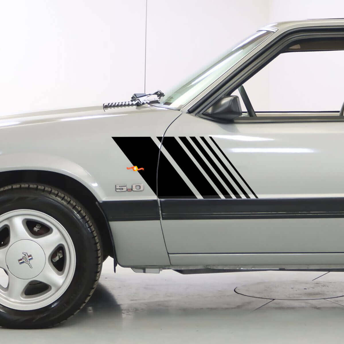 Kit Adesivi Vinile Strisce Laterali a Stroboscopio per Musclecar Mustang 1979-93