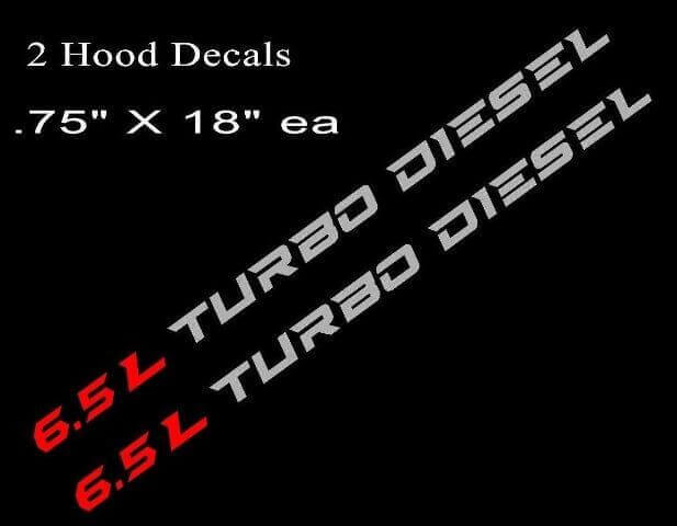 Adesivi in Vinile per Cofano Turbo Diesel 6.5L per Chevy Silverado GMC Sierra