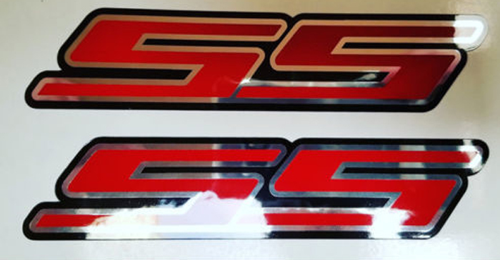 SS Super Sport Decalcomanie Kit 2PCS Chrome Rally Sport Chevy Camaro Chevrolet 0203