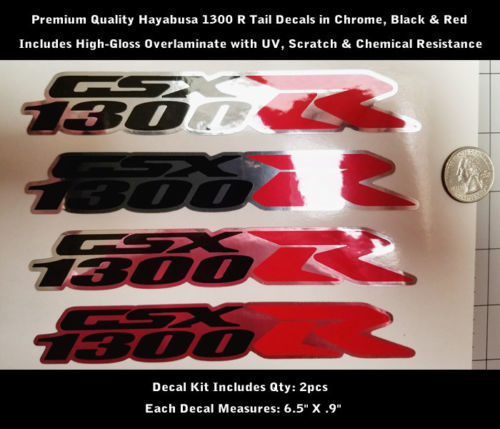 1300 r Hayabusa GSXR Kit decalcomania della coda 2pcs cromato rosso nero UV 0172