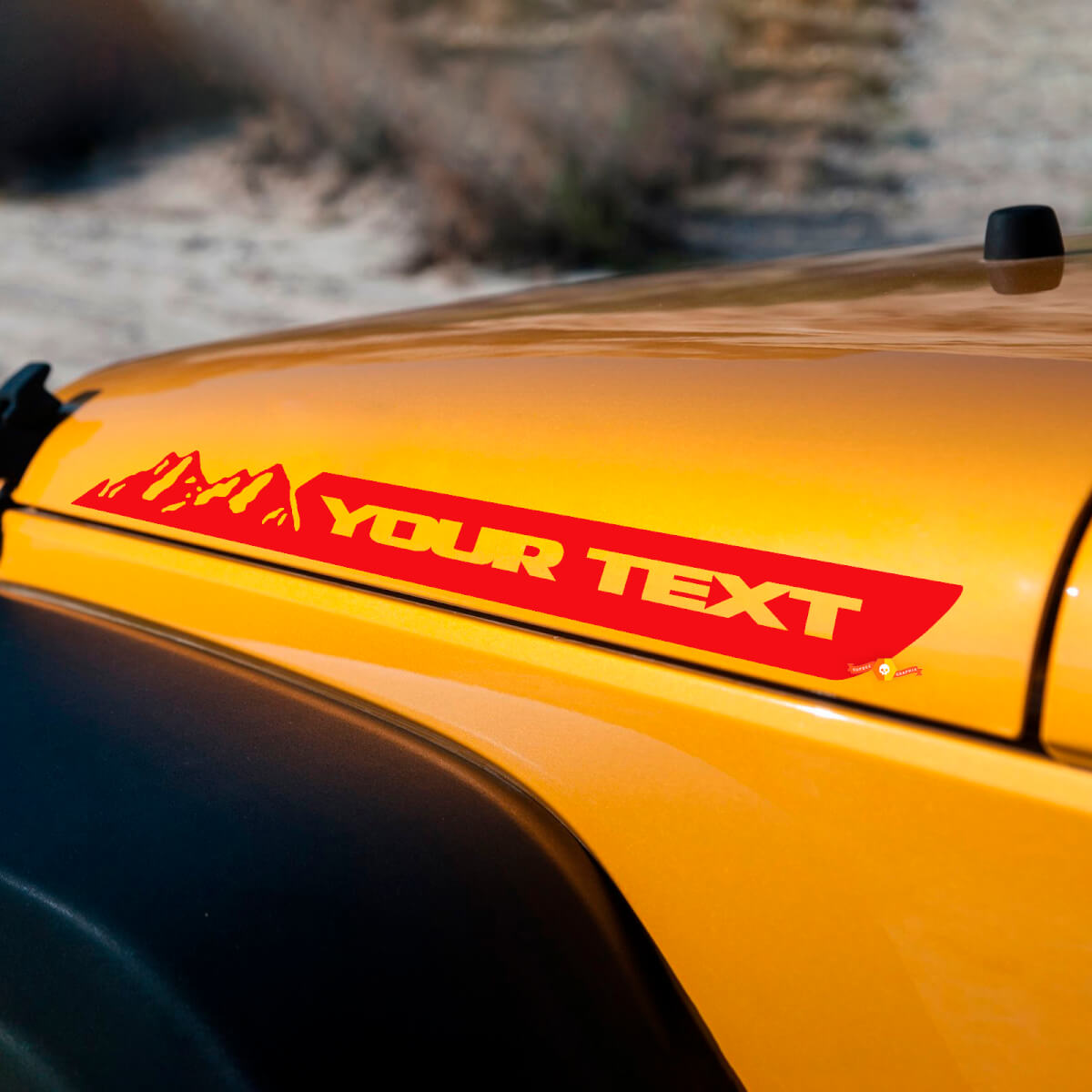 Adesivo Vinyl Laterale Personalizzato Testo Montagne Cofano per Jeep Renegade JK