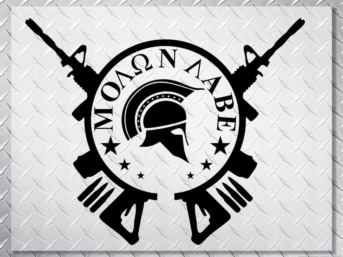 Adesivo in Vinile Cappuccio Elmo Spartan Molon Labe per Jeep Wrangler