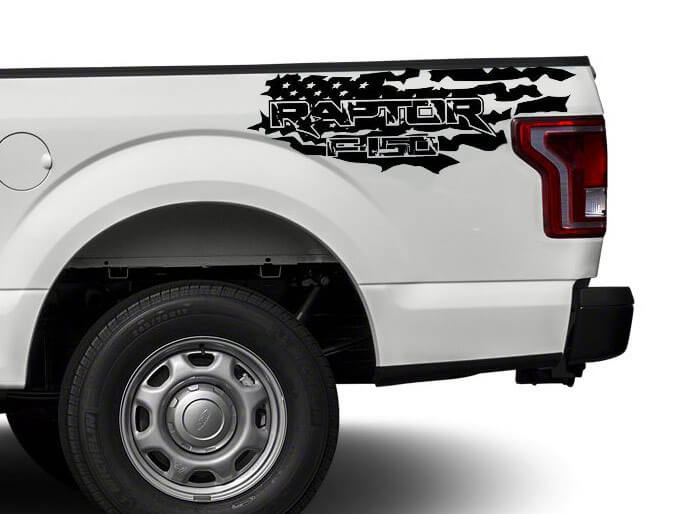 Musclecar power truck truck F 150 US flag afflitto grunge 4X4 lato del letto adesivi decalcomanie grafiche