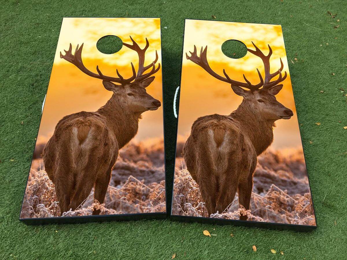Set di 2 adesivi in vinile per cornhole board con motivo cervo