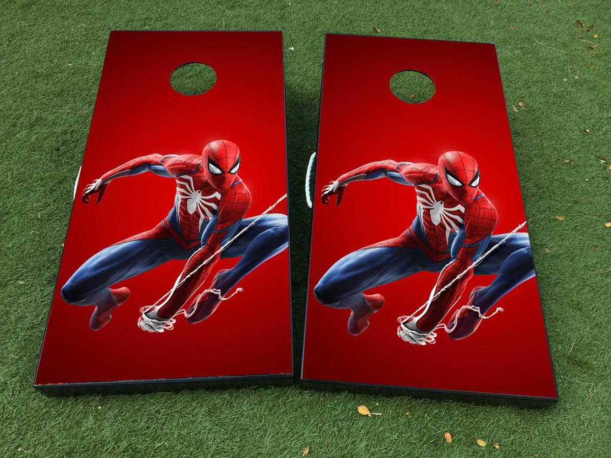 Spider-Man Cornhole Board Game Decal Vinyl Wraps con laminato