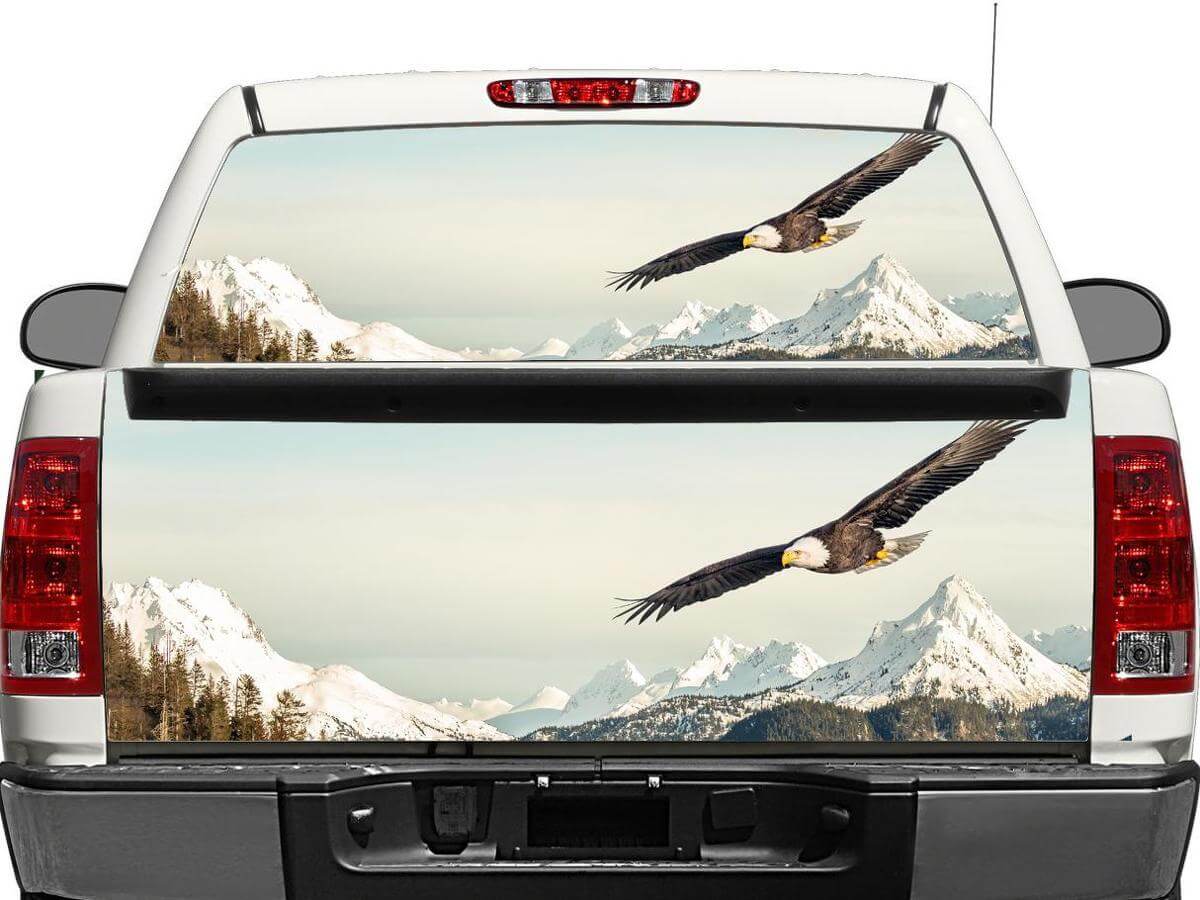 Adesivo in Vinile per Finestrino Posteriore o Portellone Bald Eagle Mountain per Camion SUV Auto