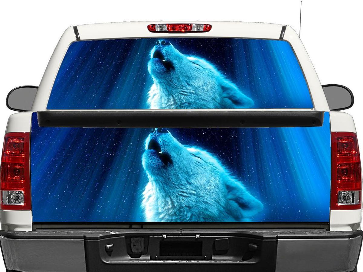 Adesivo in vinile per lunotto posteriore o portellone Polar Wolf per pick-up SUV